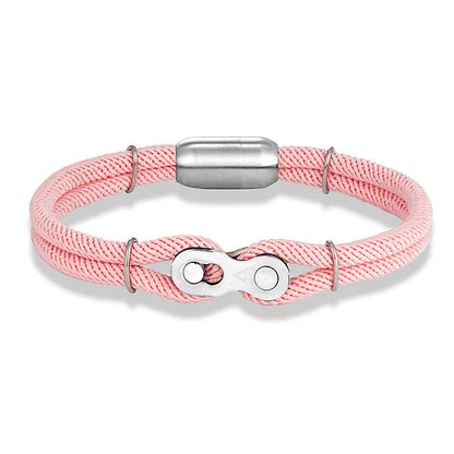 Biker Chain Magnetic Bracelet Rugged Rope & Rock Style