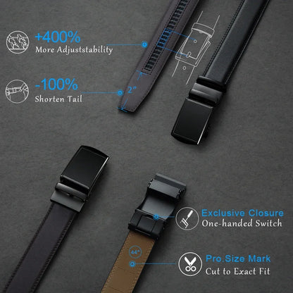 Leather Belt with Automatic Buckle - Elegance and Perfect Fit