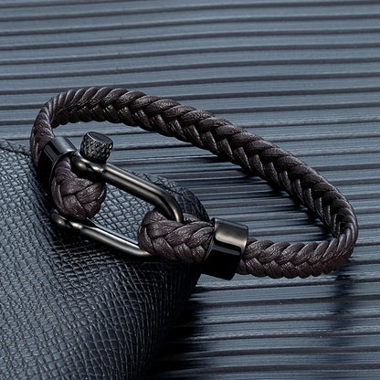 Minimalist Leather Bracelet - Magnetic Clasp, Stainless Steel