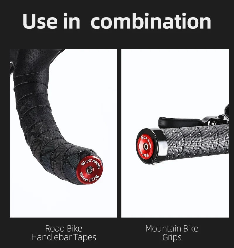 Aluminum Alloy Handlebar Bar End Plugs - 6061, Mechanical Expansion, 8 Colors