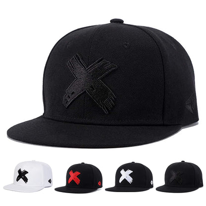 Hat Snapback Cap X Logo Casual Spring & Autumn Hip-Hop Style