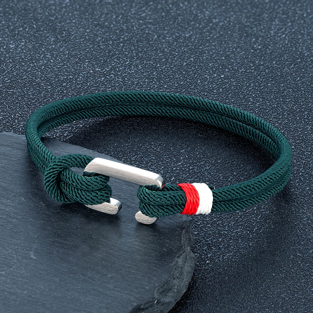 Boho Style Nylon Rope Bracelet Stainless Steel Mini Clasp