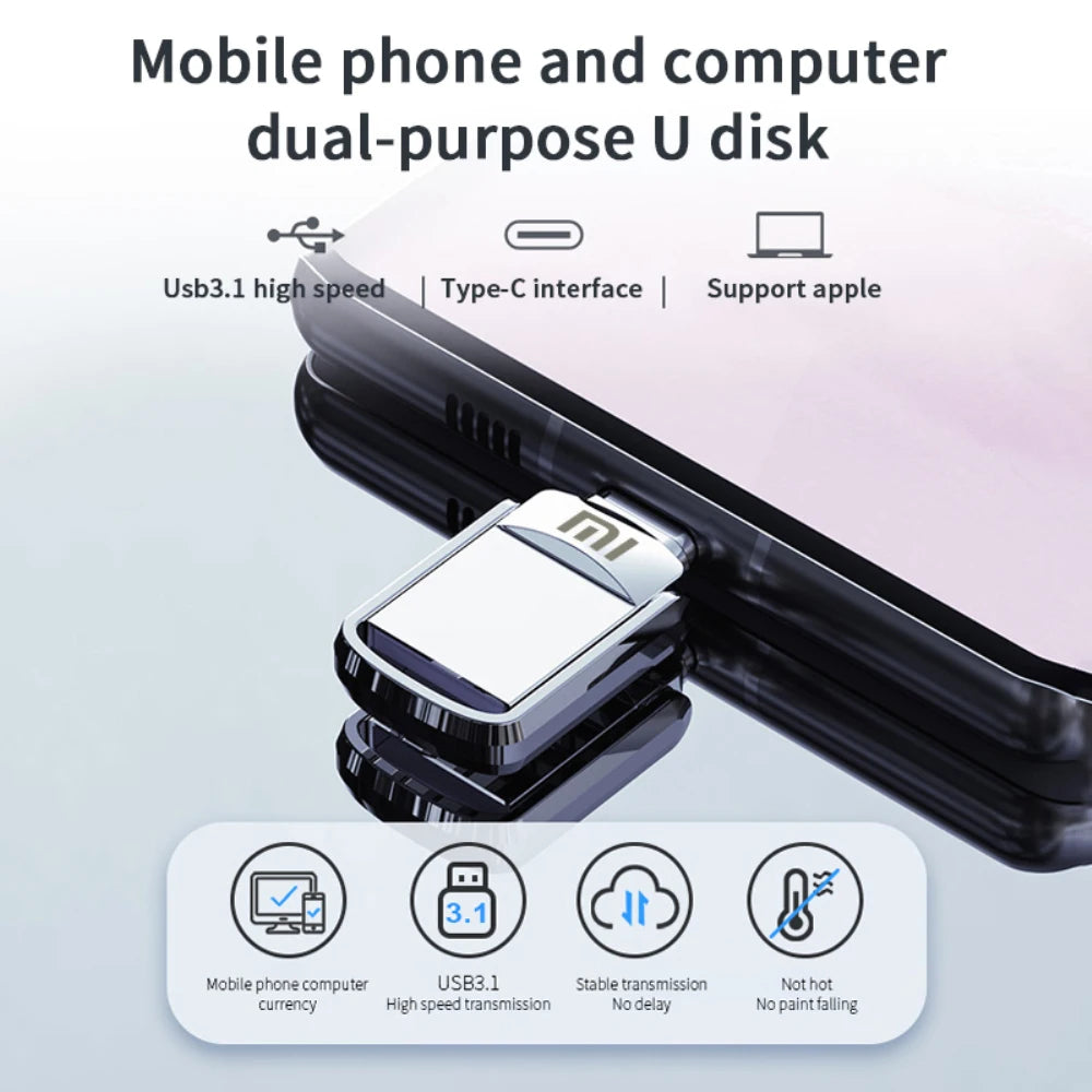 2TB U Disk USB 3.0 Type-C Interface Mobile Phone Computer Mutual Transmission Portable