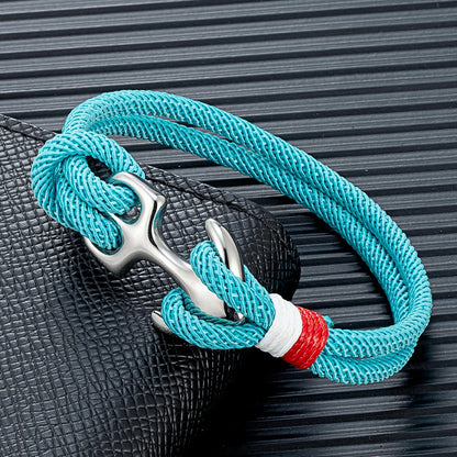 Nautical Survival Bracelet  Dual Rope with Stainless Steel Anchor