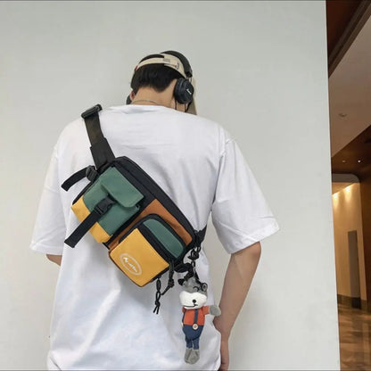 Nylon Chest Bag  Large Capacity Sports Shoulder Bag
