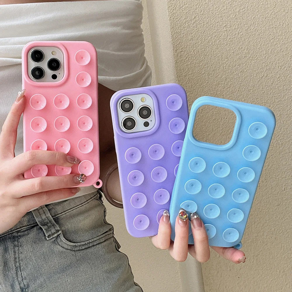 Silicone iPhone Case with Lanyard - Shockproof, Anti-Slip, 6 Colors, iPhone 11-17 Pro Max