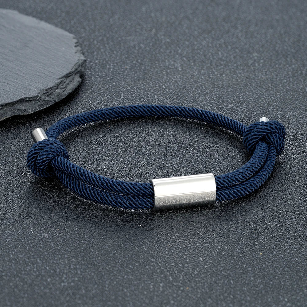 Pulsera de cuerda personalizada – Grabado de nombre personalizado | Náutica Boho Unisex