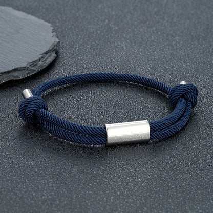 Pulsera de cuerda personalizada – Grabado de nombre personalizado | Náutica Boho Unisex