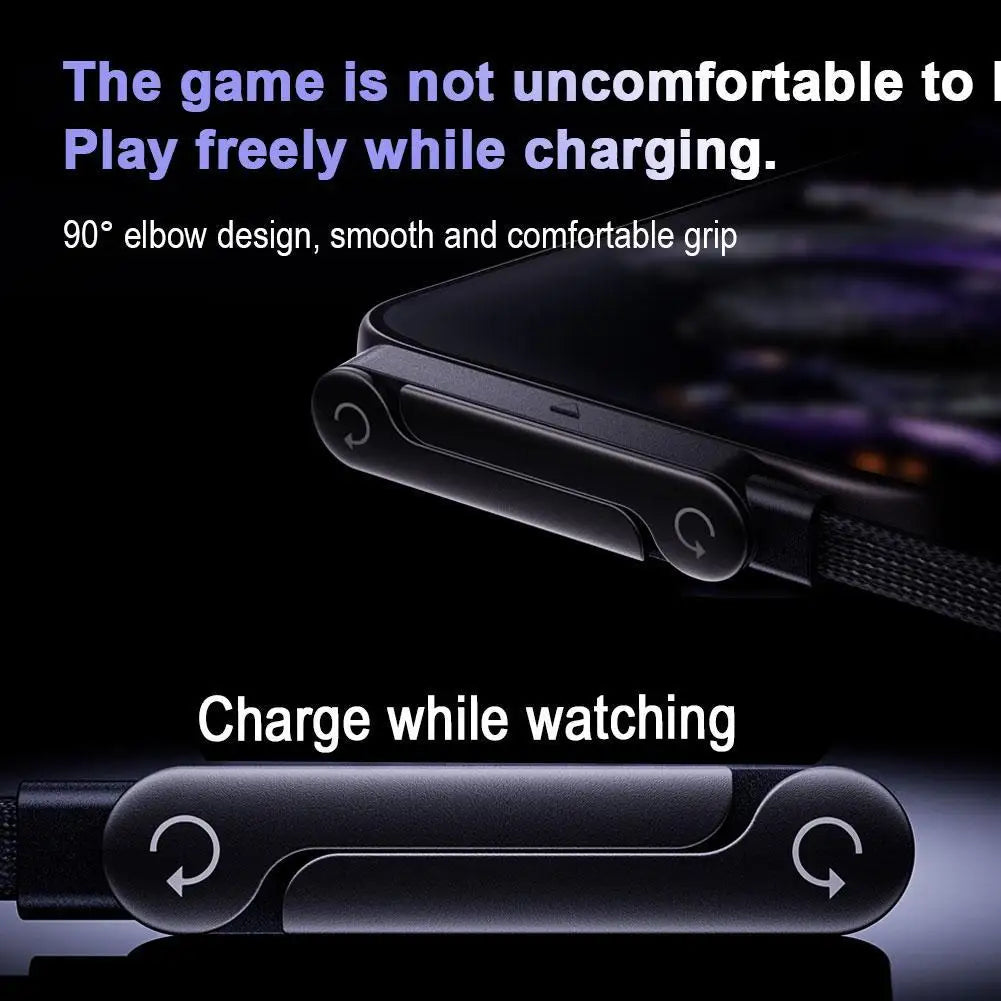 240W Fast Charging Cable 2-in-1 - Foldable Phone Stand & Data Cable Type-C USB-A