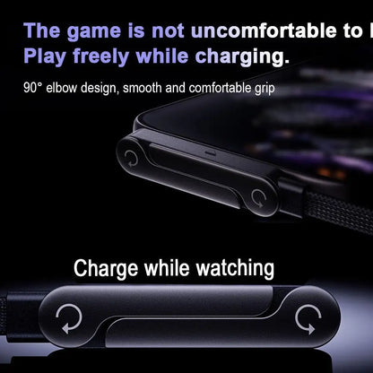 240W Fast Charging Cable 2-in-1 - Foldable Phone Stand & Data Cable Type-C USB-A