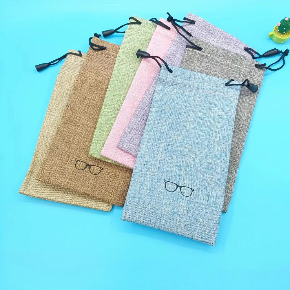 Bolsa de lino con cordón 18x9cm - Joyería y Embalaje de Regalo, 7 Colores