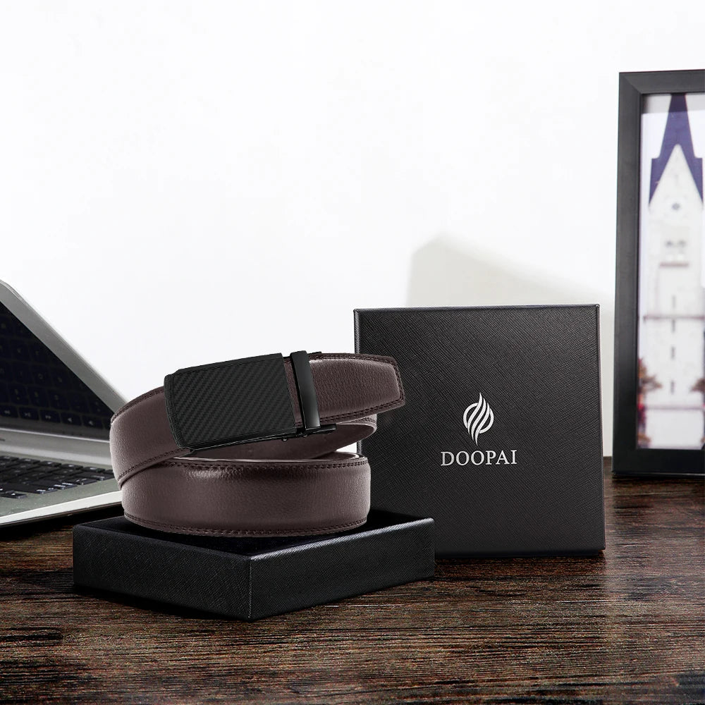 Leather Belt with Automatic Buckle - Elegance and Perfect Fit