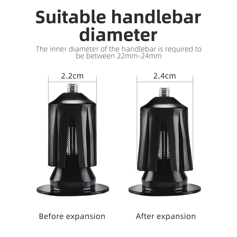 Aluminum Alloy Handlebar Bar End Plugs - 6061, Mechanical Expansion, 8 Colors