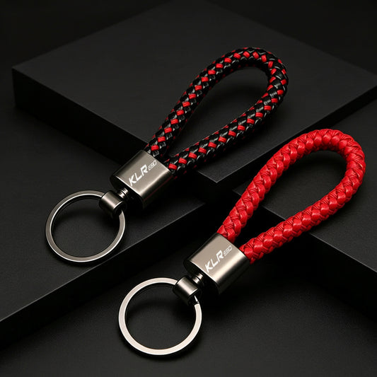 Braided Rope Aluminum Keychain for Kawasaki KLR 650 – Moto & Car Key Fob