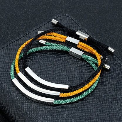 Punk SOS Rope Bracelet Custom Stainless Steel ID Tag deideas