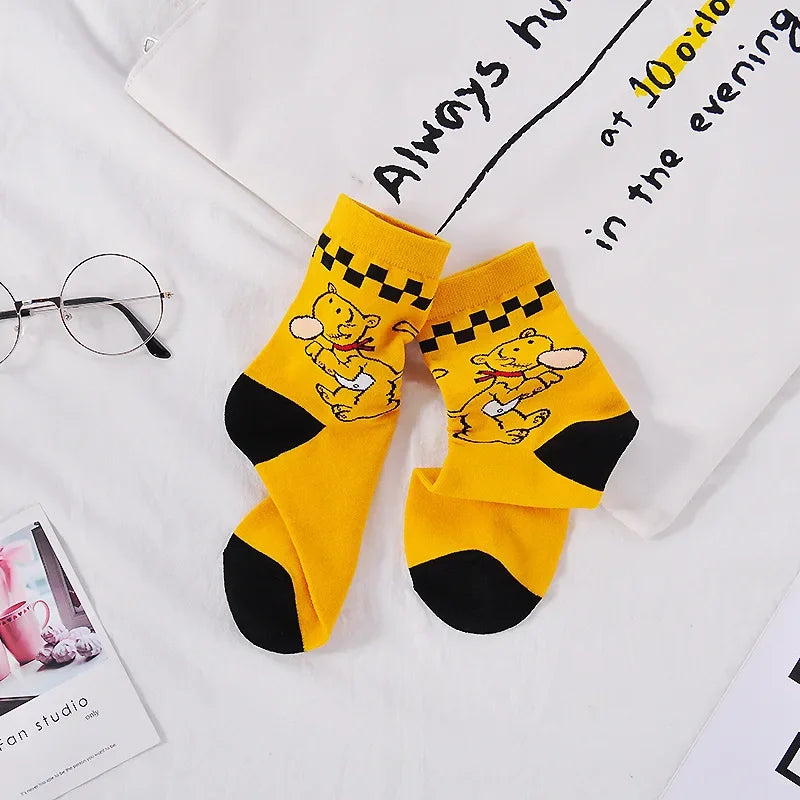 Calcetines de Algodón con Estampado de Dibujos Animados - Jacquard, 5 Diseños, Unisex EU 35-41