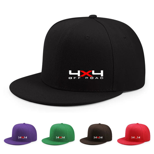 Solid Color Snapback Hat - Adjustable Flat Brim Hip-Hop Trucker Cap Unisex