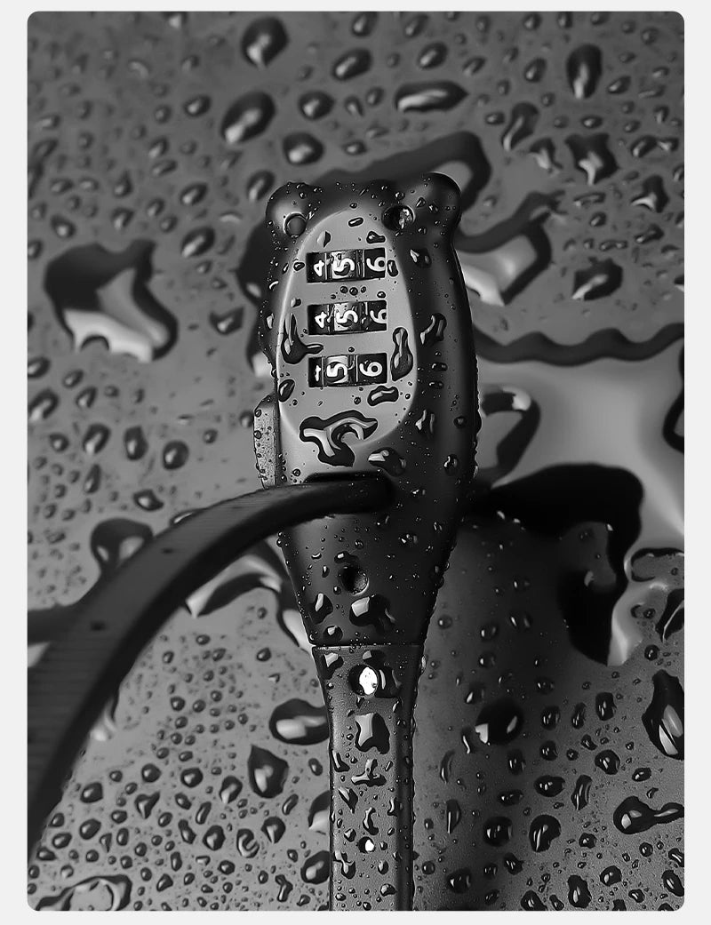 Candado de Combinación con Cable Portátil - Aleación de Zinc, 3 Dígitos, 31cm y 53cm, Casco y Bicicleta