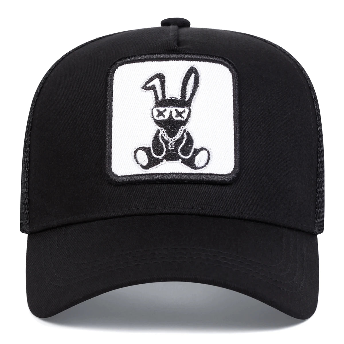 Rabbit Embroidery Baseball Cap - Mesh Trucker, Adjustable, Unisex