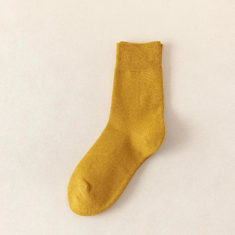 Classic Winter Cotton Mid-Calf Socks Premium Warmth & Comfort