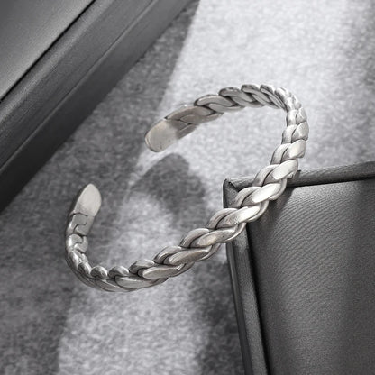 Feather Cuff Bracelet Adjustable Metal Bangle for Men & Women