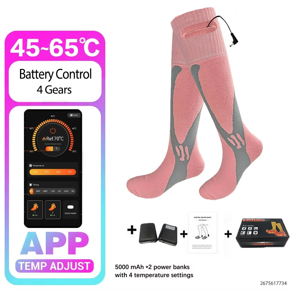 Calcetines Térmicos Premium - Calentadores Eléctricos de Pies Recargables de 5000mAh | Deportes de Invierno y Aire Libre
