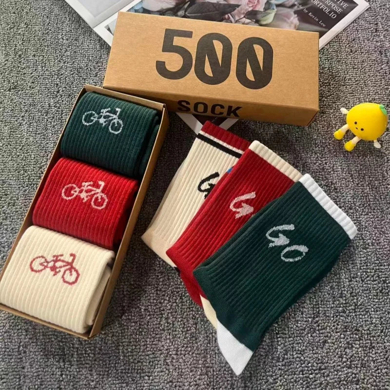 Cyclist Cotton Socks 3-Pack Gift Box – Zero Emission, Pure Style