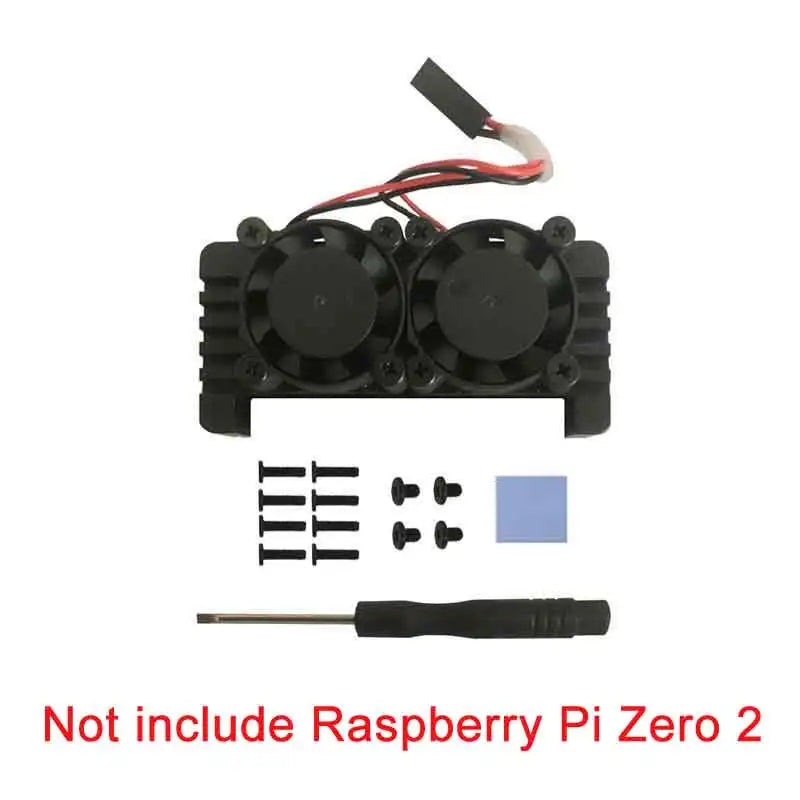 Raspberry Pi Zero 2 W PI0 2W Aluminum Heatsink case and double Fans