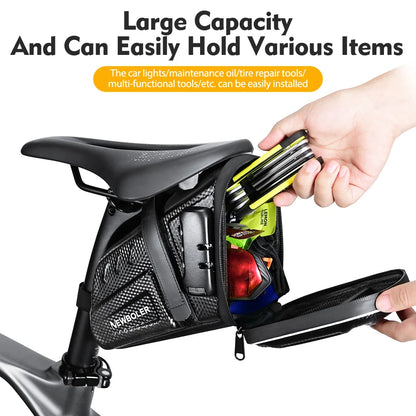 Bike Saddle Bag with Password Lock  Waterproof & Reflective Tool Pouch