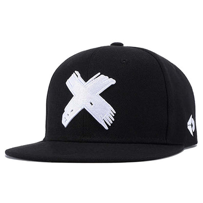 Hat Snapback Cap X Logo Casual Spring & Autumn Hip-Hop Style