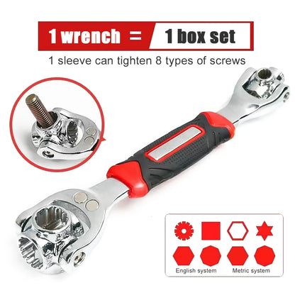 Multipurpose wrench 52 in 1, 360-degree rotation