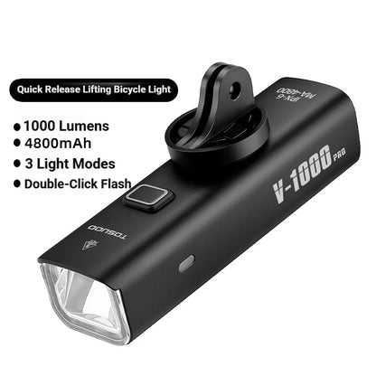 Luz de bicicleta recargable - Hasta 1500 lúmenes, IPX6, 4800mAh, USB, 6 modelos