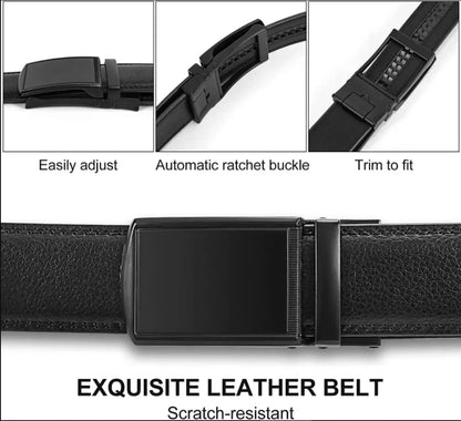 Leather Belt with Automatic Buckle - Elegance and Perfect Fit