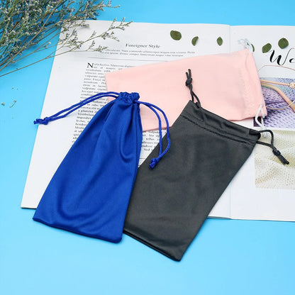 Bolsa para Gafas de Microfibra - Suave con Cordón, 18x9cm, 6 Colores, Unisex