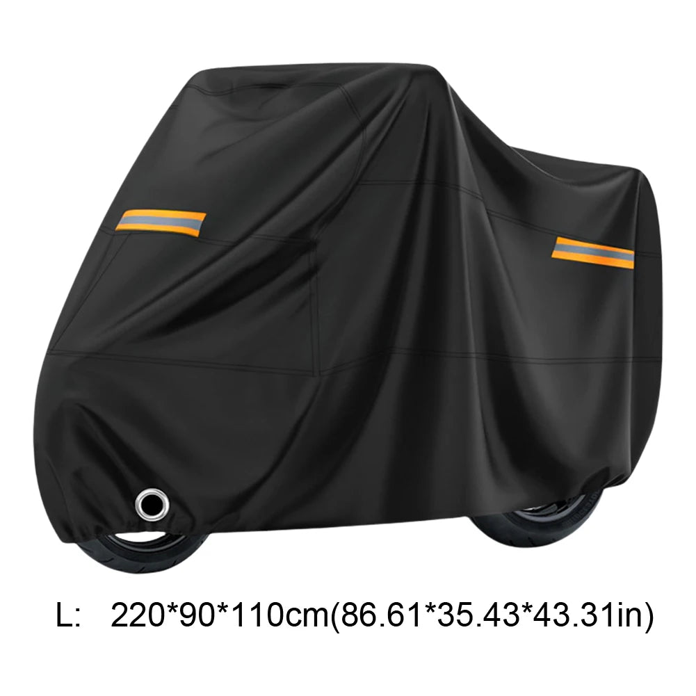 Waterproof Motorcycle Cover - 190T Silver Coated, UV & Rain Protection, Sizes M-XXXXL