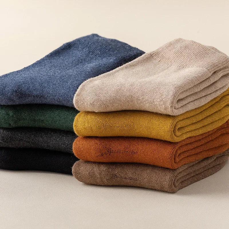 Classic Winter Cotton Mid-Calf Socks Premium Warmth & Comfort