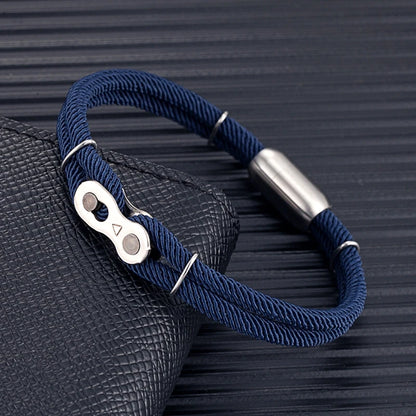 Biker Chain Magnetic Bracelet Rugged Rope & Rock Style
