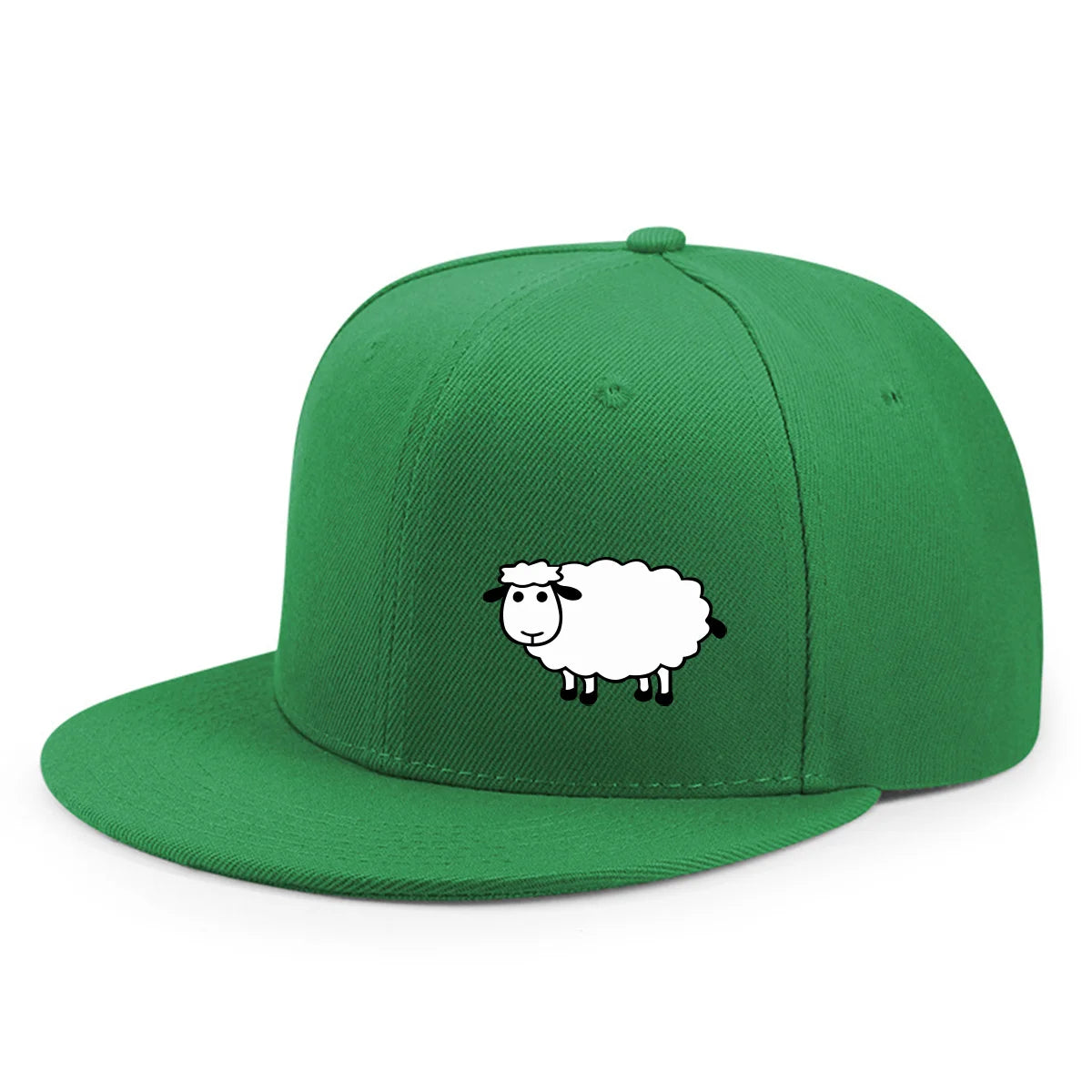 Sheep Pattern Baseball Cap - Adjustable Flat Brim Unisex Street Style Hat
