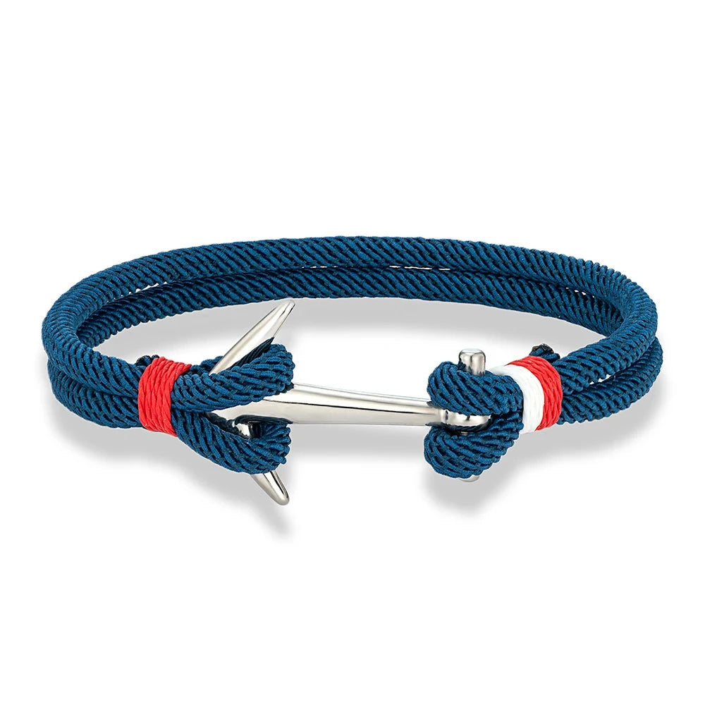 Nautical Steel Double Rope Anchor Bracelet Waterproof, Unisex & Adventure Ready deideas