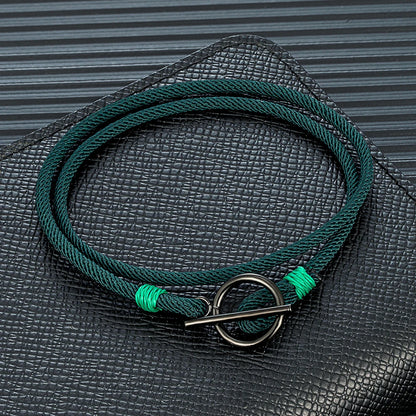 Stylish Rope Bracelet Nautical Design with Stainless Steel OT Buckle