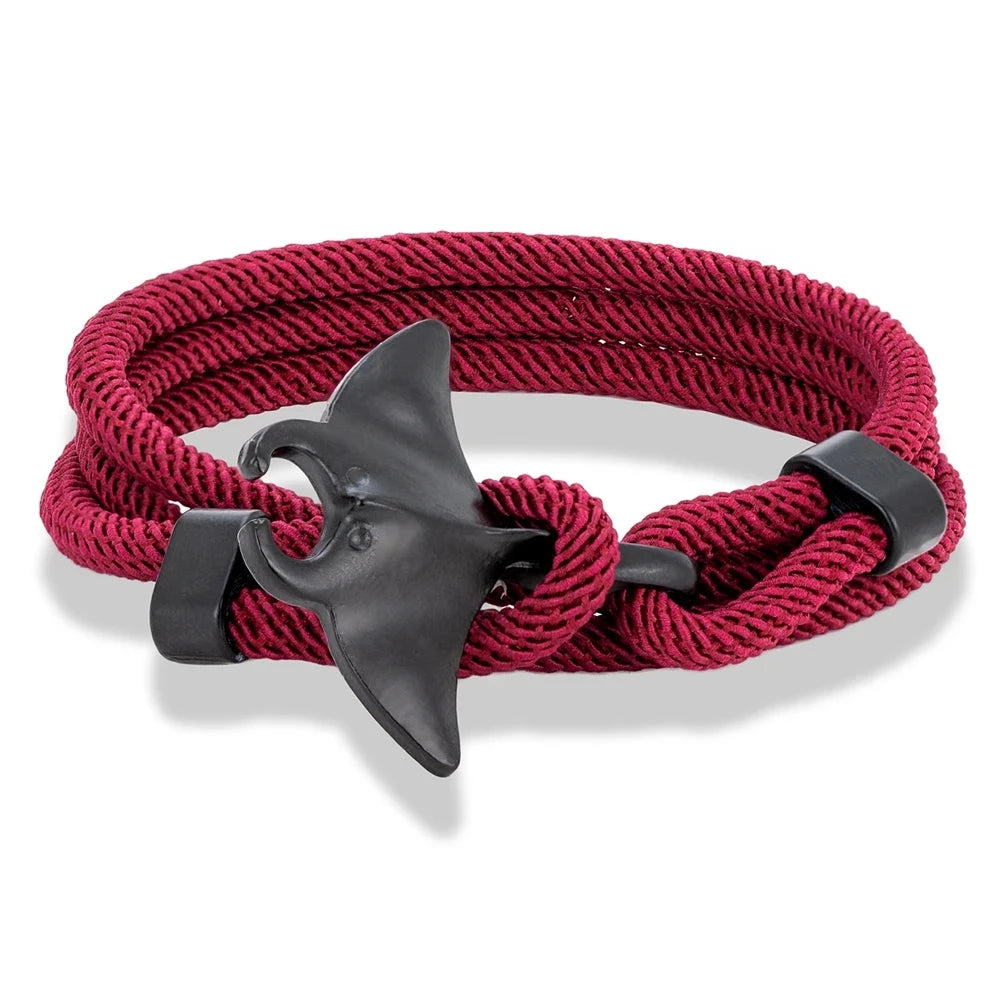 Manta Ray Rope Bracelet Ocean-Inspired Multilayer Design deideas
