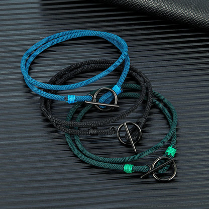 Stylish Rope Bracelet Nautical Design with Stainless Steel OT Buckle