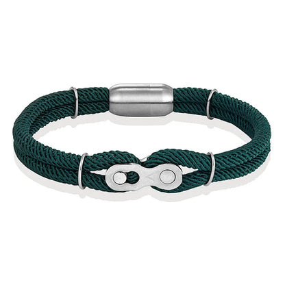 Biker Chain Magnetic Bracelet Rugged Rope & Rock Style