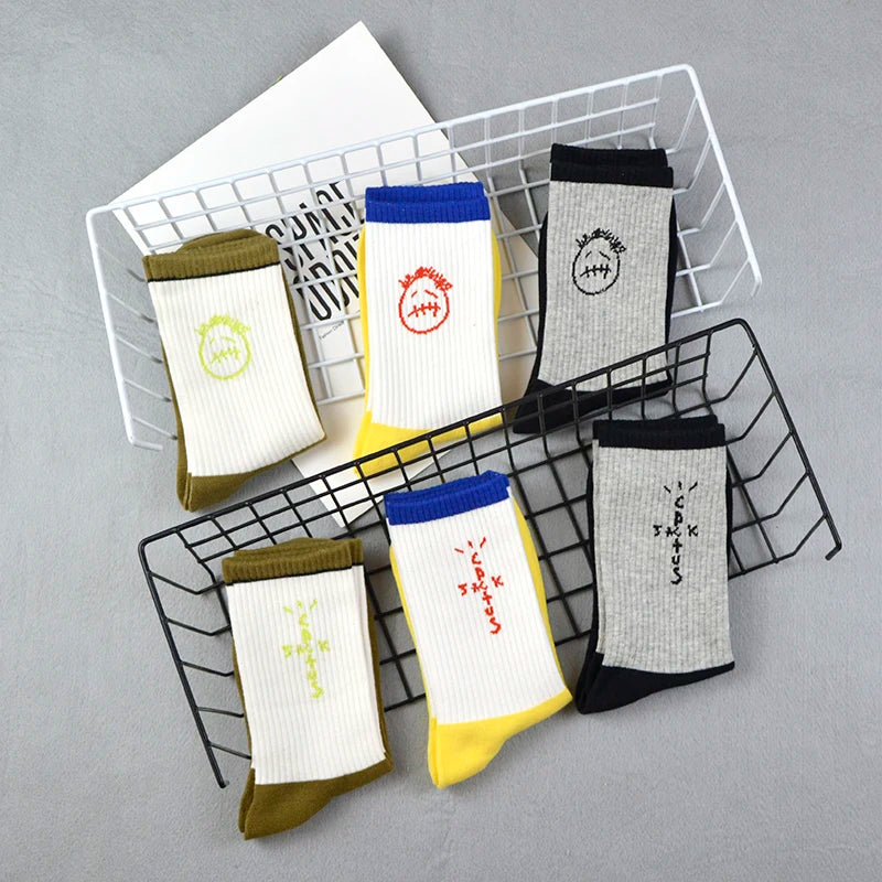 Cactus Jack White Crew Socks - Bandana Design Streetwear Cotton Blend | Men's EUR 36-43