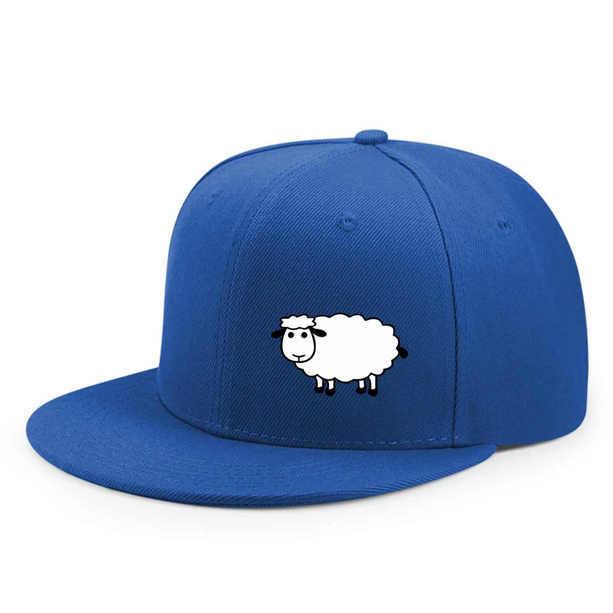 Sheep Pattern Baseball Cap - Adjustable Flat Brim Unisex Street Style Hat