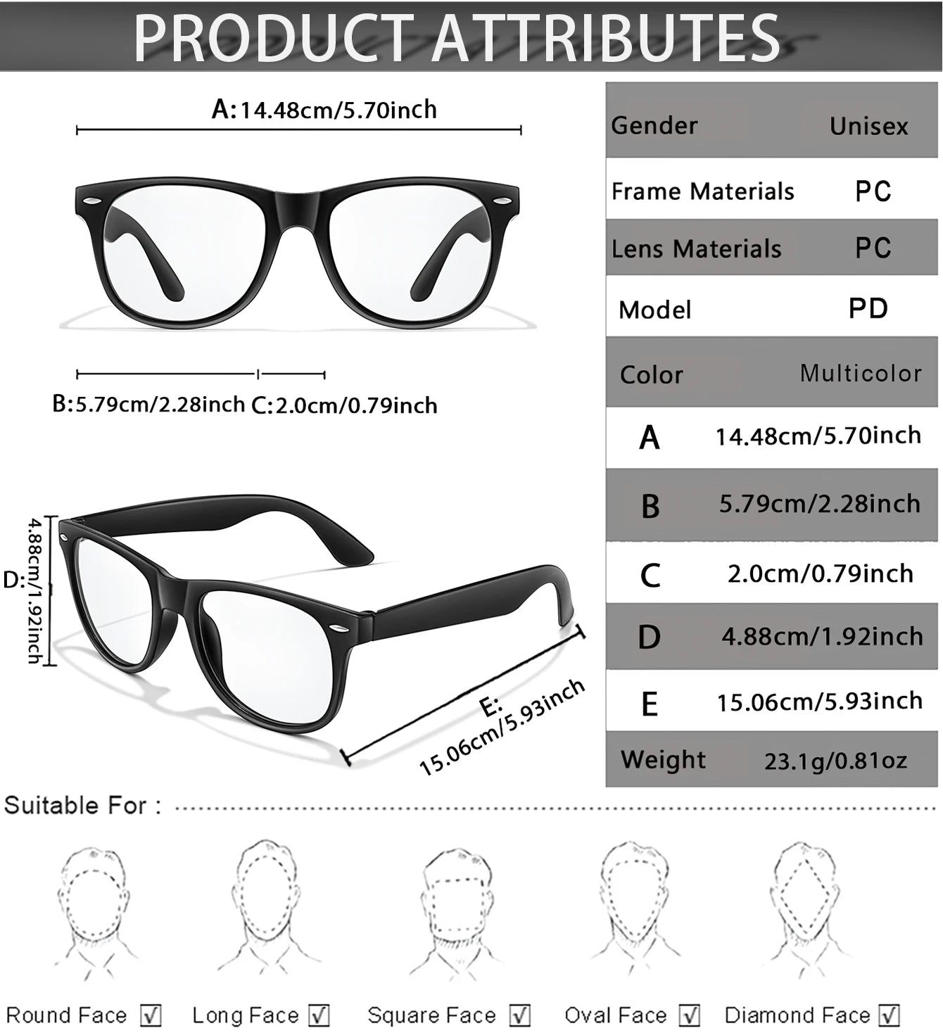 Gafas de Miopía Redondas Vintage - Policarbonato, Certificación CE, Graduación de 0 a -4.0