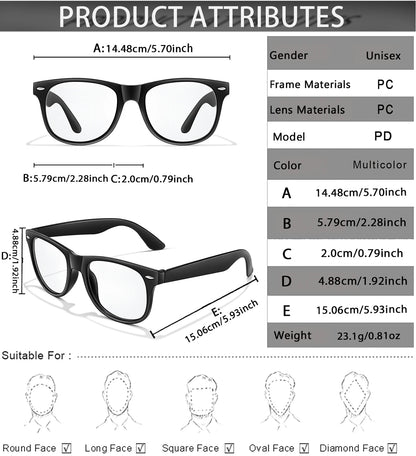 Gafas de Miopía Redondas Vintage - Policarbonato, Certificación CE, Graduación de 0 a -4.0