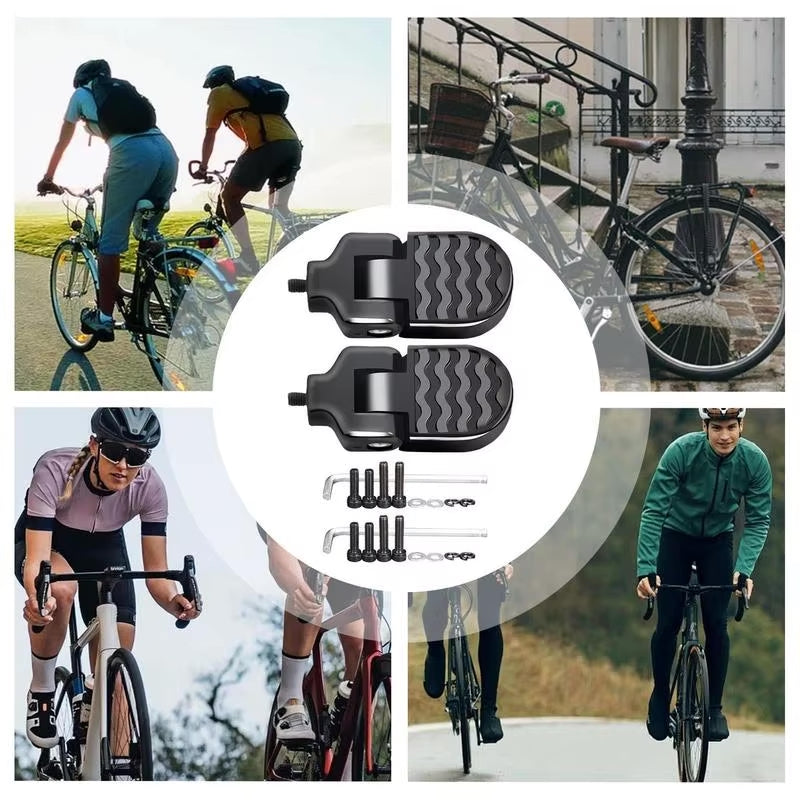 Folding rear pedals for bicycles Aluminum alloy non-slip footrests with quick release