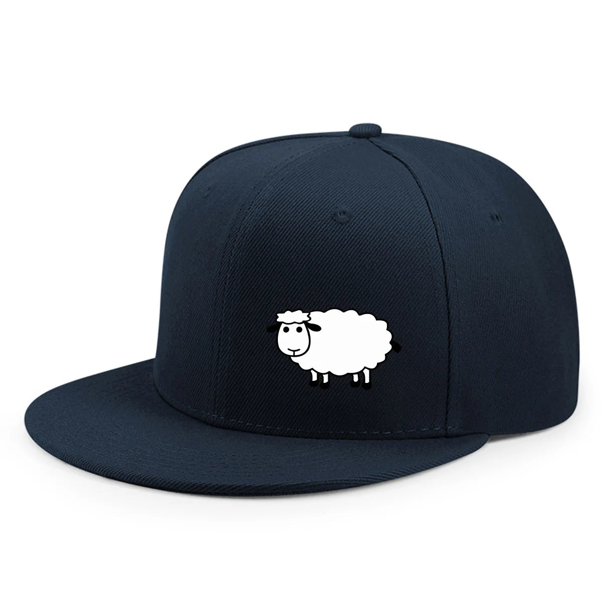 Sheep Pattern Baseball Cap - Adjustable Flat Brim Unisex Street Style Hat