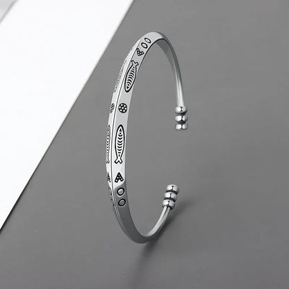 Feather Cuff Bracelet Adjustable Metal Bangle for Men & Women
